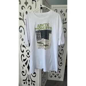 Arctic Monkeys Graphic Tee Mens XXL White Band Shirt Indie Rock NWOT